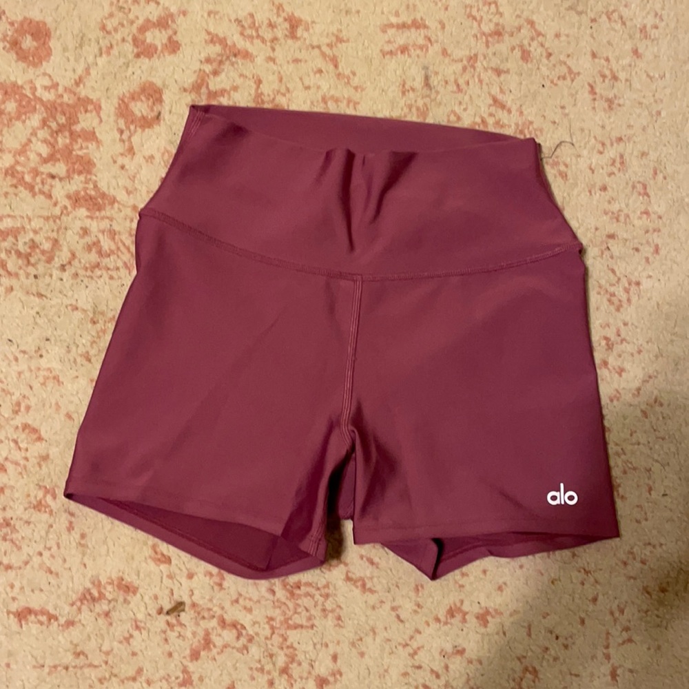 Alo pink airbrush bike shorts